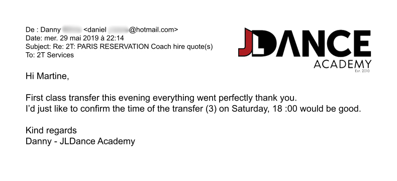 Dankesbrief von der JLDance