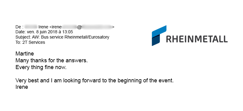 Dankesbrief von der Rheinmetall