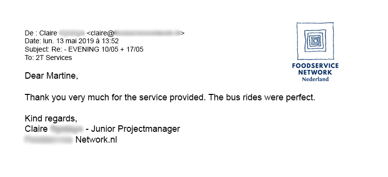 Dankesbrief von der FoodService